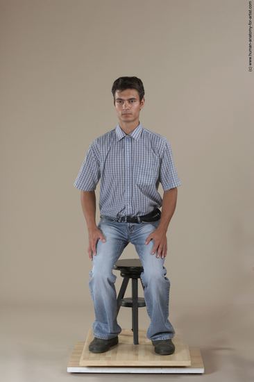 Casual Man White Moving poses Slim Short Black Academic