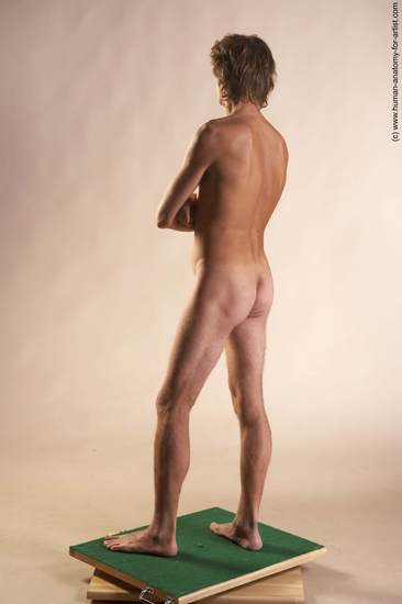 Nude Man White Standing poses - ALL Slim Short Grey Standing poses - simple Realistic