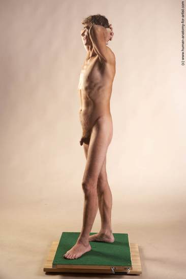 Nude Man White Standing poses - ALL Slim Short Grey Standing poses - simple Realistic