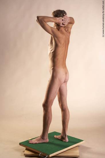 Nude Man White Standing poses - ALL Slim Short Grey Standing poses - simple Realistic