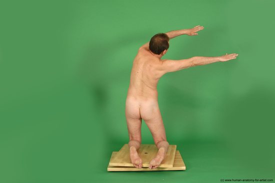 Nude Man White Kneeling poses - ALL Slim Short Brown Kneeling poses - on both knees Realistic