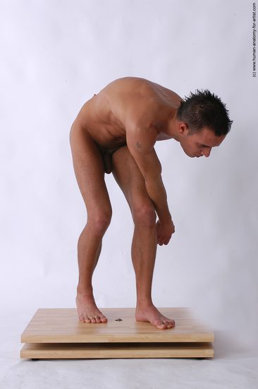 Nude Man White Standing poses - ALL Slim Short Brown Standing poses - simple Realistic