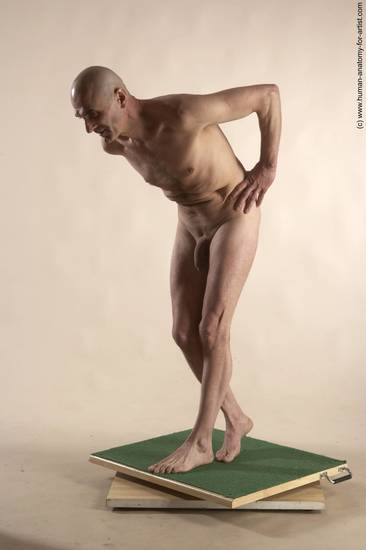 Nude Man White Standing poses - ALL Slim Bald Standing poses - simple Realistic