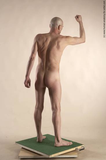 Nude Man White Standing poses - ALL Slim Bald Standing poses - simple Realistic