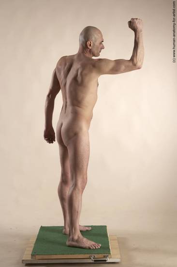 Nude Man White Standing poses - ALL Slim Bald Standing poses - simple Realistic