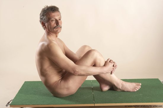 Nude Man White Sitting poses - simple Slim Short Grey Sitting poses - ALL Realistic