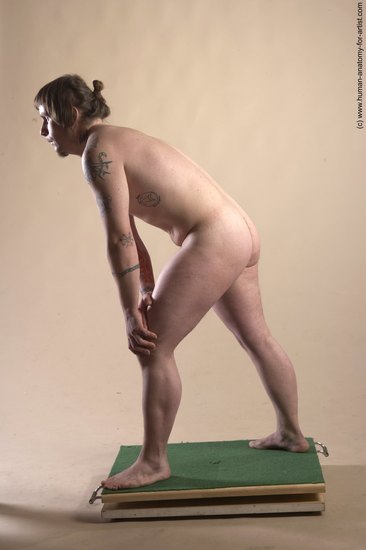 Nude Man White Standing poses - ALL Average Long Brown Standing poses - simple Realistic