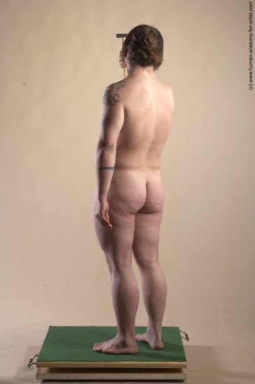 Nude Man White Standing poses - ALL Average Long Brown Standing poses - simple Realistic