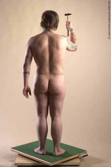 Nude Man White Standing poses - ALL Average Long Brown Standing poses - simple Realistic