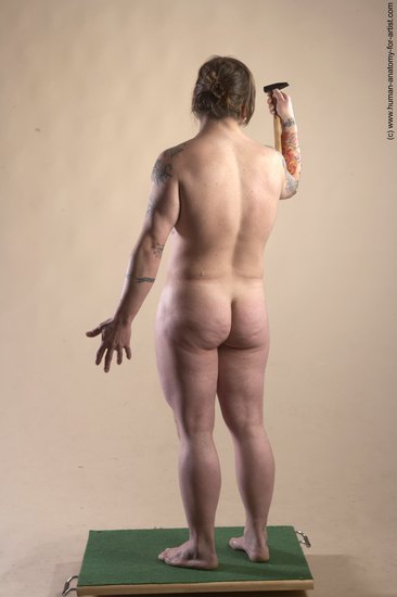 Nude Man White Standing poses - ALL Average Long Brown Standing poses - simple Realistic