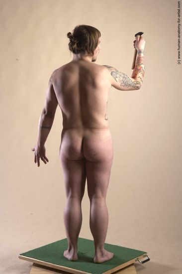 Nude Man White Standing poses - ALL Average Long Brown Standing poses - simple Realistic