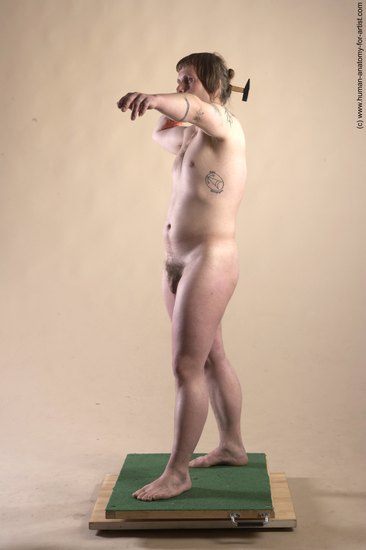 Nude Man White Standing poses - ALL Average Long Brown Standing poses - simple Realistic