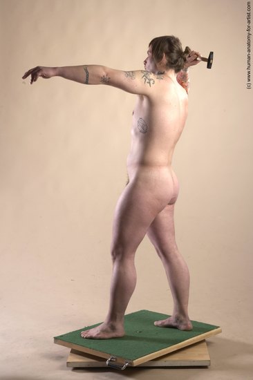 Nude Man White Standing poses - ALL Average Long Brown Standing poses - simple Realistic