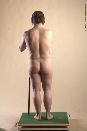 Nude Man White Standing poses - ALL Average Long Brown Standing poses - simple Realistic