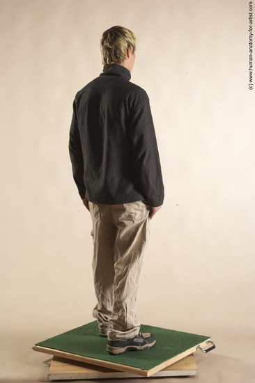 Casual Man White Standing poses - ALL Slim Short Blond Standing poses - simple Academic