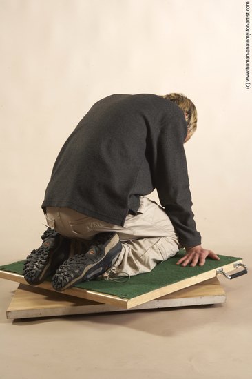 Casual Man White Laying poses - ALL Slim Short Blond Laying poses - on stomach Academic