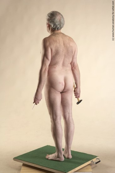 Nude Man White Standing poses - ALL Average Bald Grey Standing poses - simple Realistic