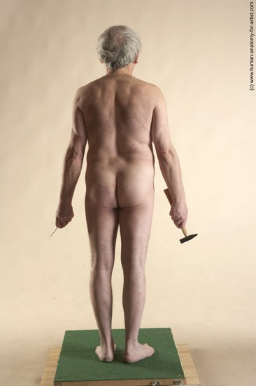 Nude Man White Standing poses - ALL Average Bald Grey Standing poses - simple Realistic