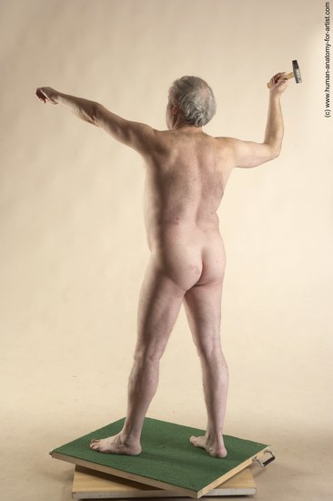 Nude Man White Standing poses - ALL Average Bald Grey Standing poses - simple Realistic