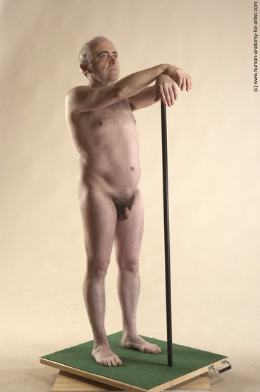 Nude Man White Standing poses - ALL Average Bald Grey Standing poses - simple Realistic