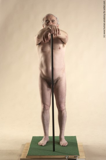 Nude Man White Standing poses - ALL Average Bald Grey Standing poses - simple Realistic