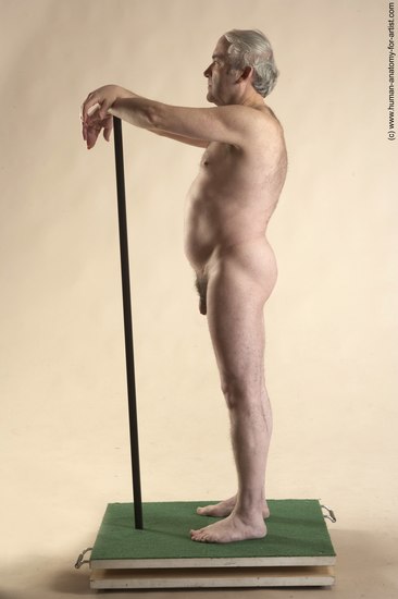 Nude Man White Standing poses - ALL Average Bald Grey Standing poses - simple Realistic