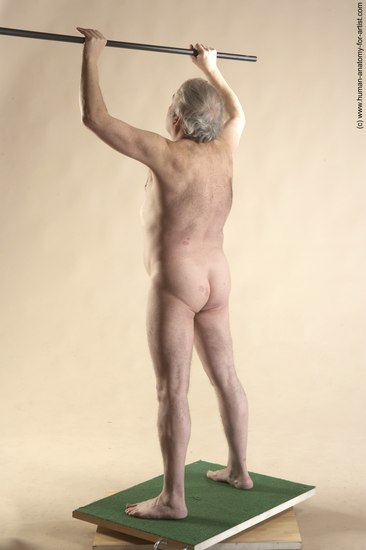 Nude Man White Standing poses - ALL Average Bald Grey Standing poses - simple Realistic