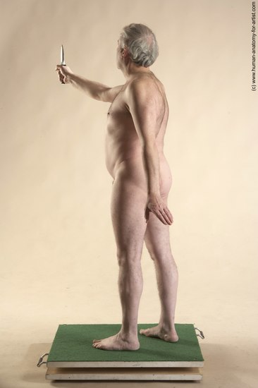 Nude Man White Standing poses - ALL Average Bald Grey Standing poses - simple Realistic