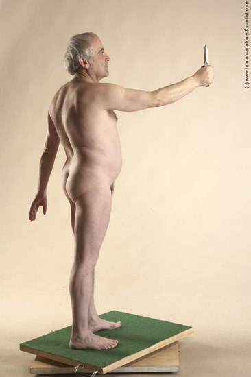 Nude Man White Standing poses - ALL Average Bald Grey Standing poses - simple Realistic