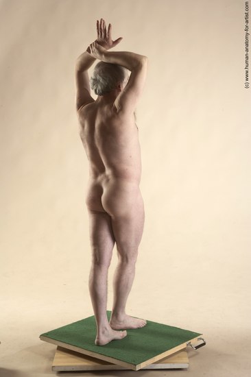 Nude Man White Standing poses - ALL Average Bald Grey Standing poses - simple Realistic