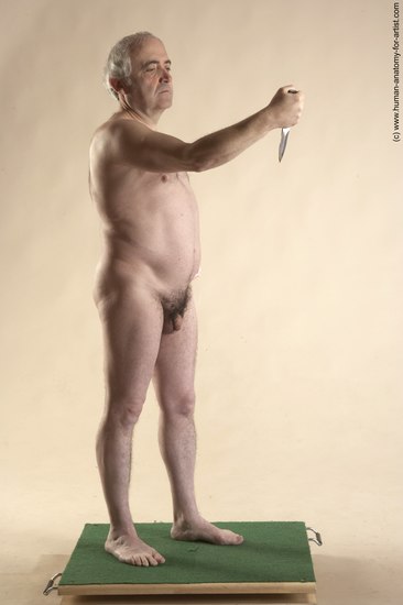 Nude Man White Standing poses - ALL Average Bald Grey Standing poses - simple Realistic