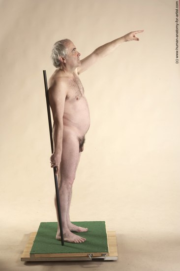 Nude Man White Standing poses - ALL Average Bald Grey Standing poses - simple Realistic