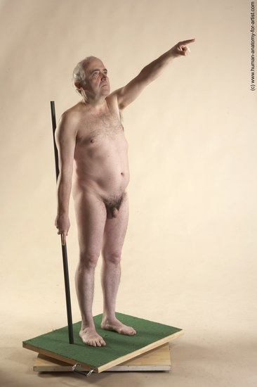 Nude Man White Standing poses - ALL Average Bald Grey Standing poses - simple Realistic