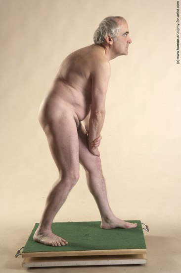 Nude Man White Standing poses - ALL Average Bald Grey Standing poses - simple Realistic