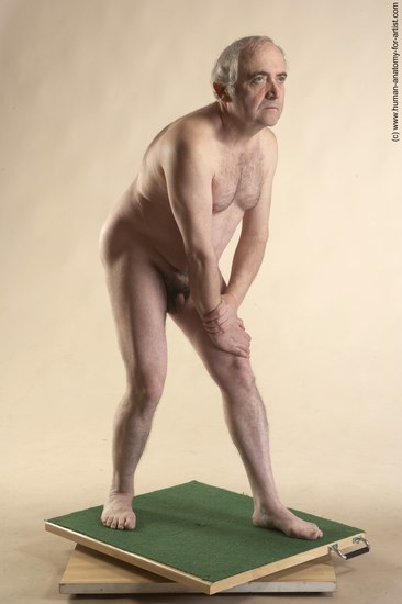 Nude Man White Standing poses - ALL Average Bald Grey Standing poses - simple Realistic