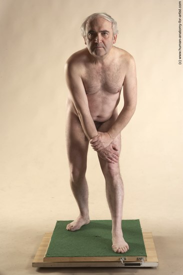 Nude Man White Standing poses - ALL Average Bald Grey Standing poses - simple Realistic