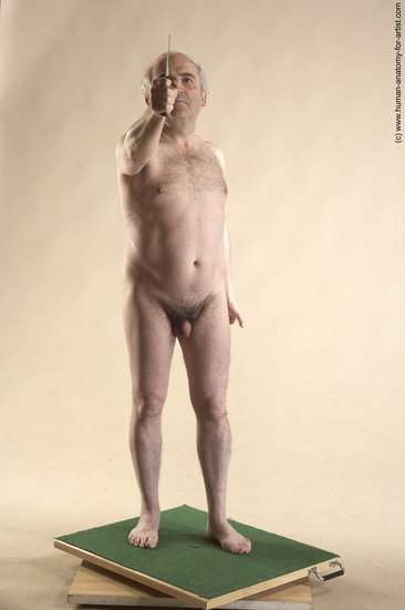 Nude Man White Standing poses - ALL Average Bald Grey Standing poses - simple Realistic