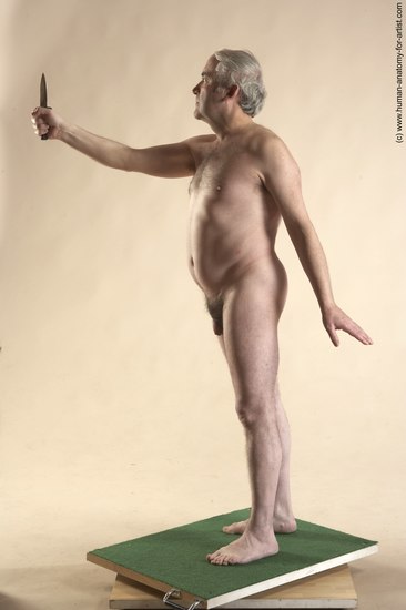 Nude Man White Standing poses - ALL Average Bald Grey Standing poses - simple Realistic