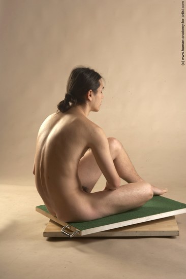 Nude Man Another Sitting poses - simple Slim Long Brown Sitting poses - ALL Realistic