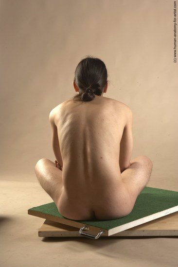 Nude Man Another Sitting poses - simple Slim Long Brown Sitting poses - ALL Realistic