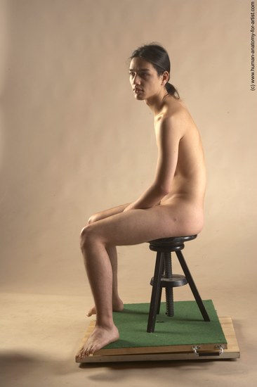 Nude Man Another Sitting poses - simple Slim Long Brown Sitting poses - ALL Realistic