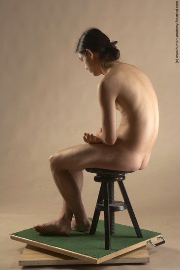 Nude Man Another Sitting poses - simple Slim Long Brown Sitting poses - ALL Realistic