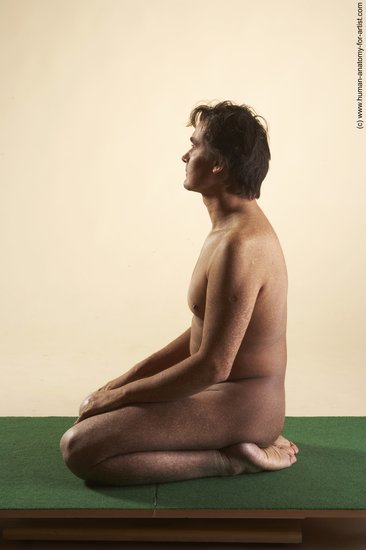 Nude Man White Laying poses - ALL Average Short Brown Realistic