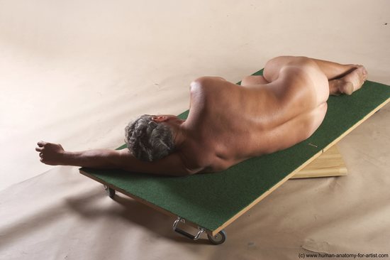 Nude Man White Laying poses - ALL Slim Short Grey Laying poses - on side Realistic