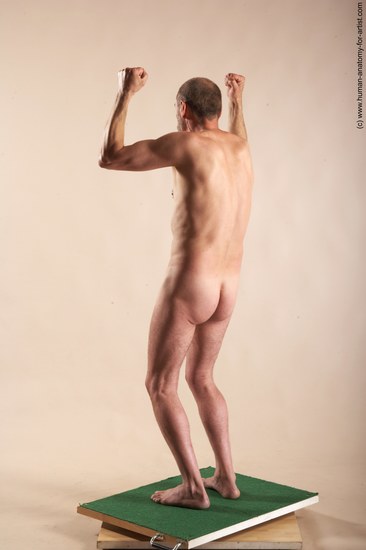 Nude Man White Standing poses - ALL Slim Bald Standing poses - simple Realistic