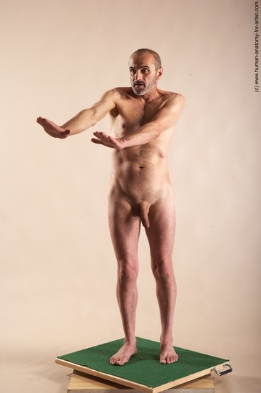 Nude Man White Standing poses - ALL Slim Bald Standing poses - simple Realistic