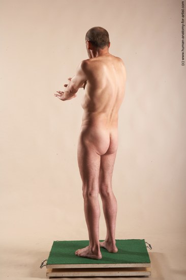 Nude Man White Standing poses - ALL Slim Bald Standing poses - simple Realistic