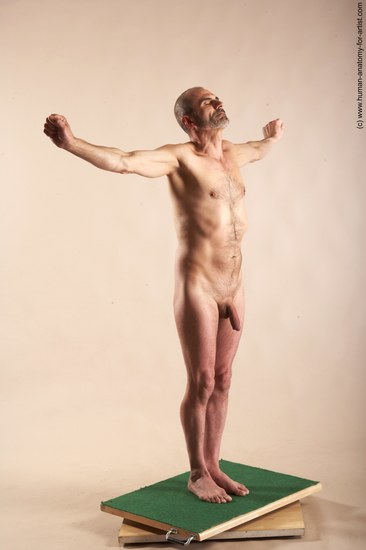 Nude Man White Standing poses - ALL Slim Bald Standing poses - simple Realistic