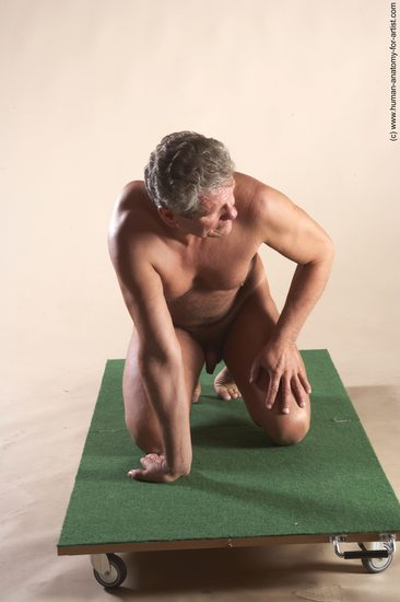 Nude Man White Kneeling poses - ALL Slim Short Grey Kneeling poses - on one knee Realistic