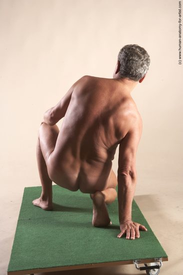 Nude Man White Kneeling poses - ALL Slim Short Grey Kneeling poses - on one knee Realistic